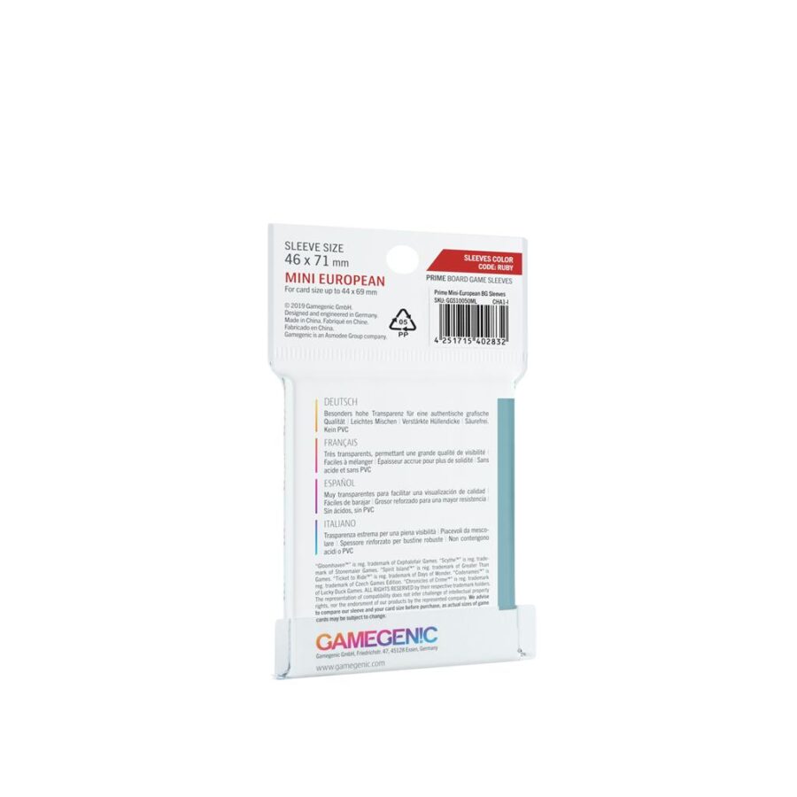 Prime Mini European-Sized Sleeves 46x71mm (50) - Imagen 2