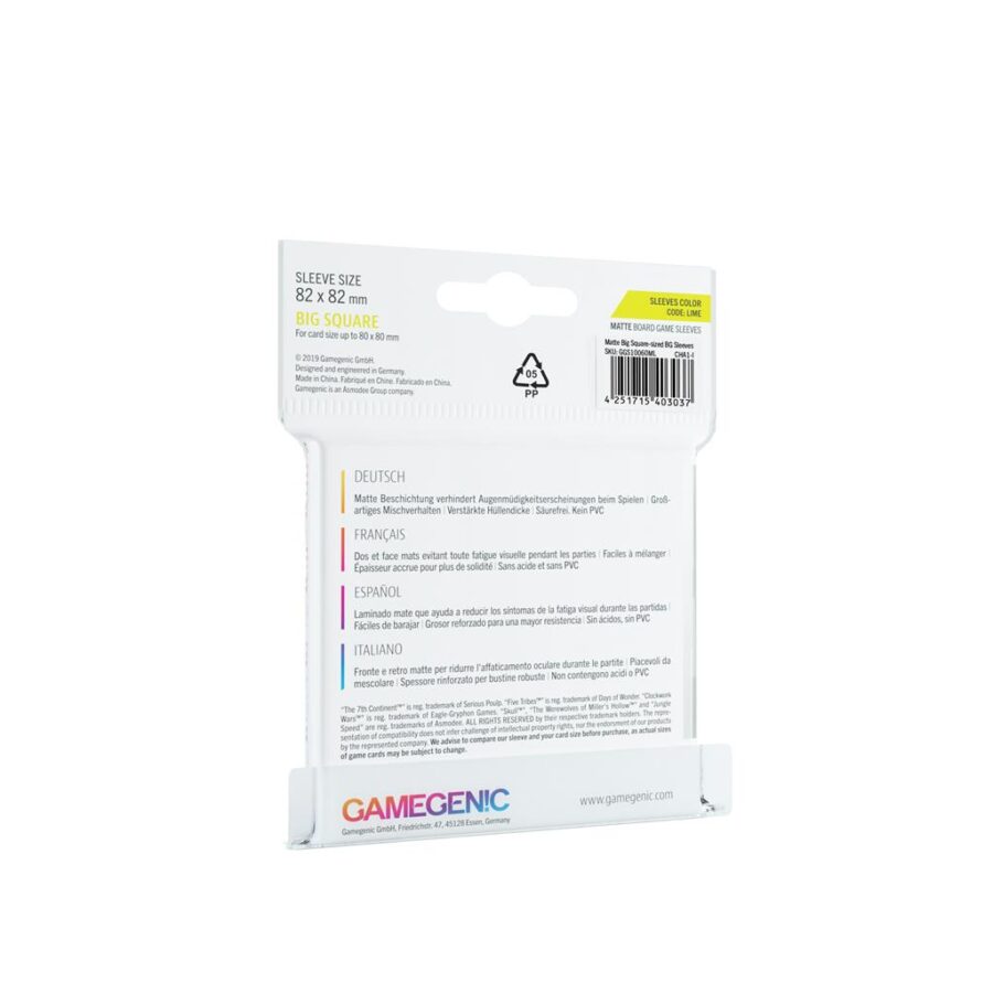 Matte Big Square-Sized Sleeves 82x82mm (50) - Imagen 2