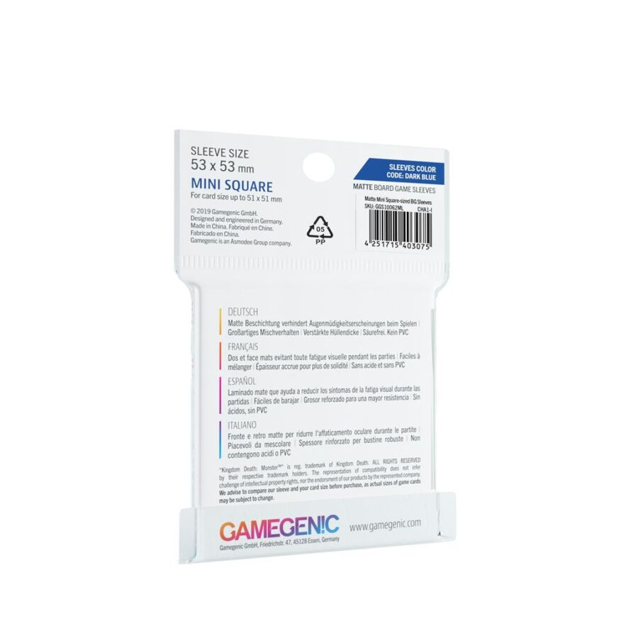 Matte Mini Square-Sized Sleeves 53x53mm (50) - Imagen 2