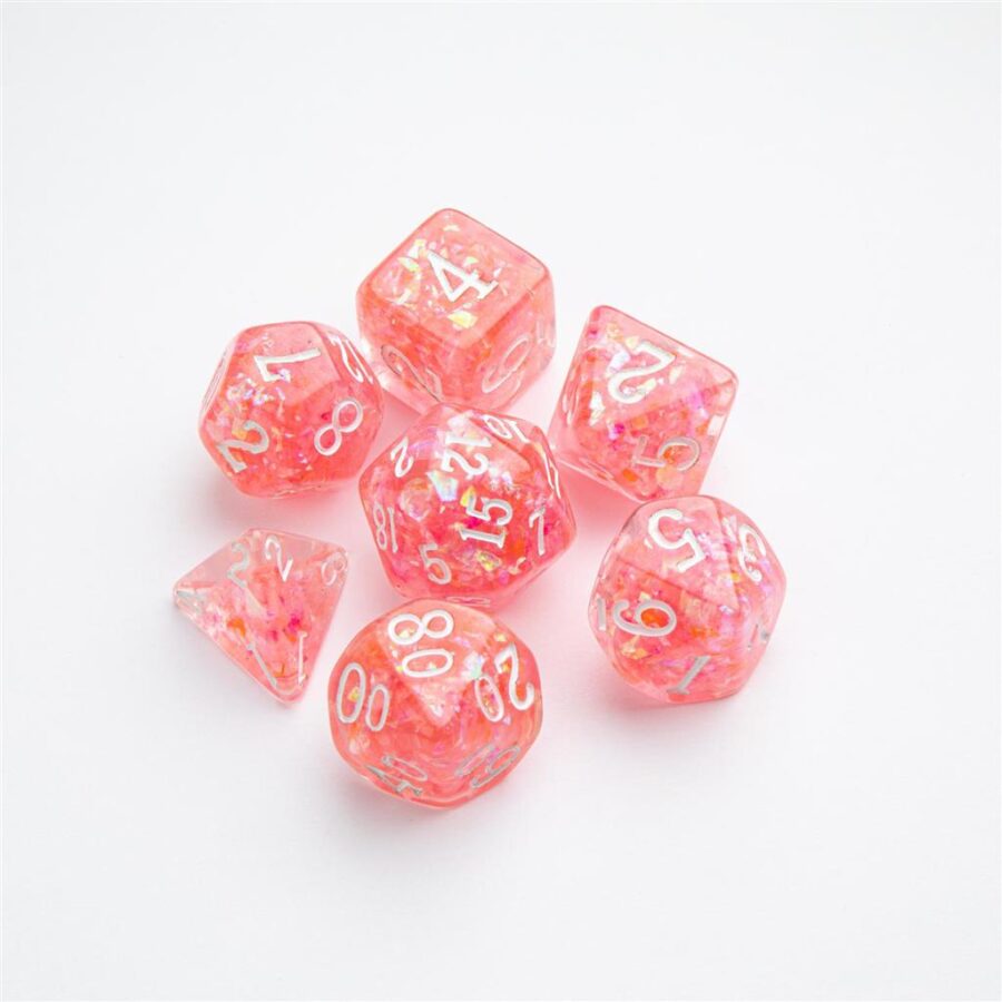 Peach RPG Dice Set (7pcs) - Imagen 2