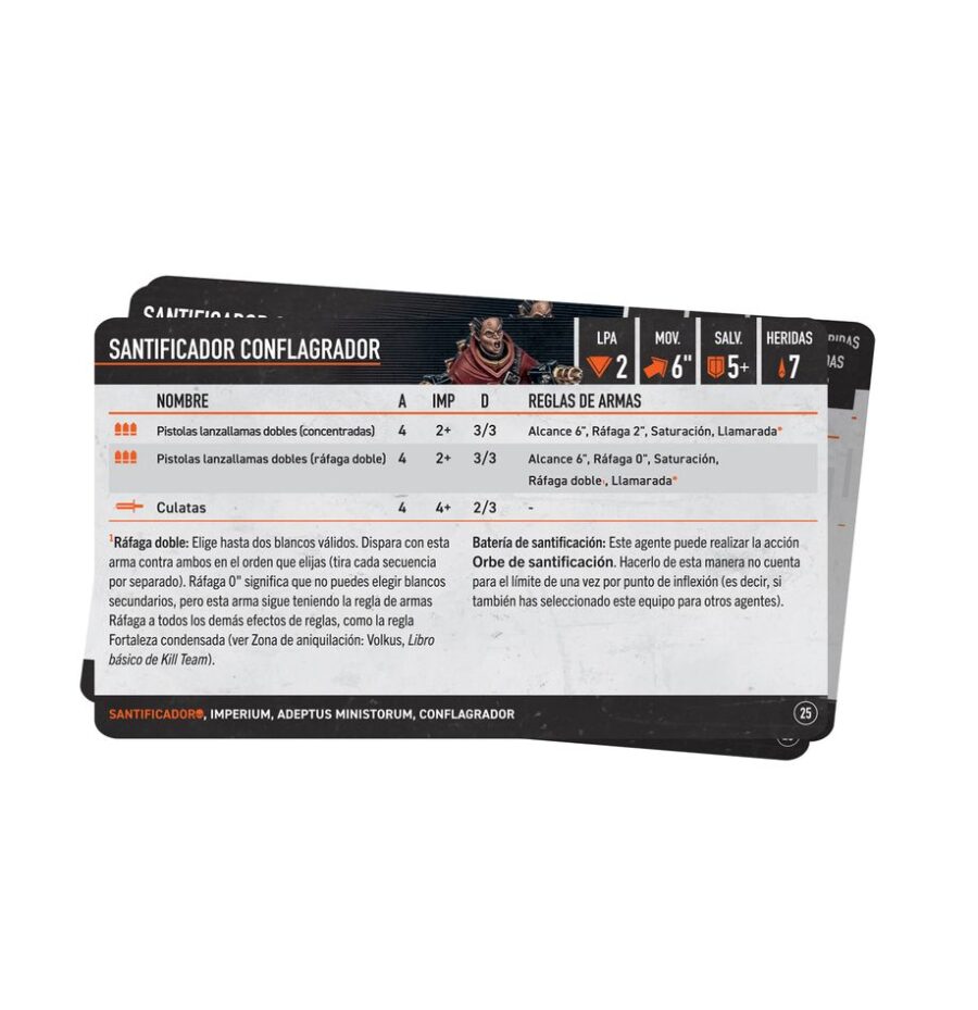 Kill Team: Tarjetas de Datos - Santificadores (ES) - Imagen 2