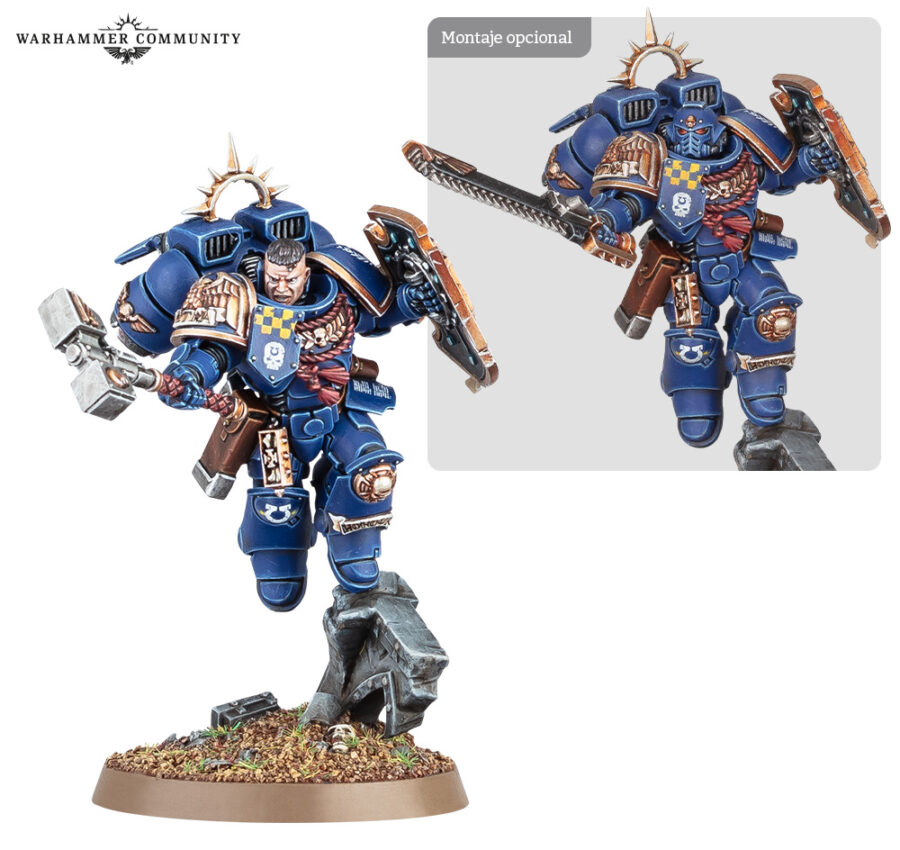 Space Marines: Capitán con propulsor de salto y escudo reliquia