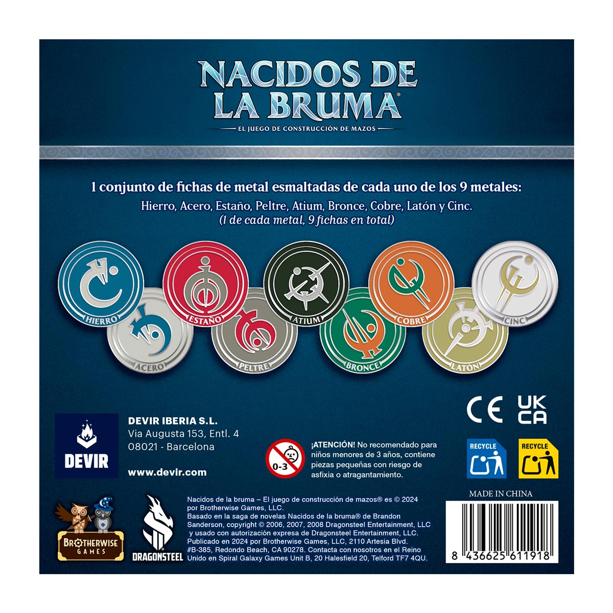 Nacidos de la Bruma - Fichas de Metal - Imagen 2