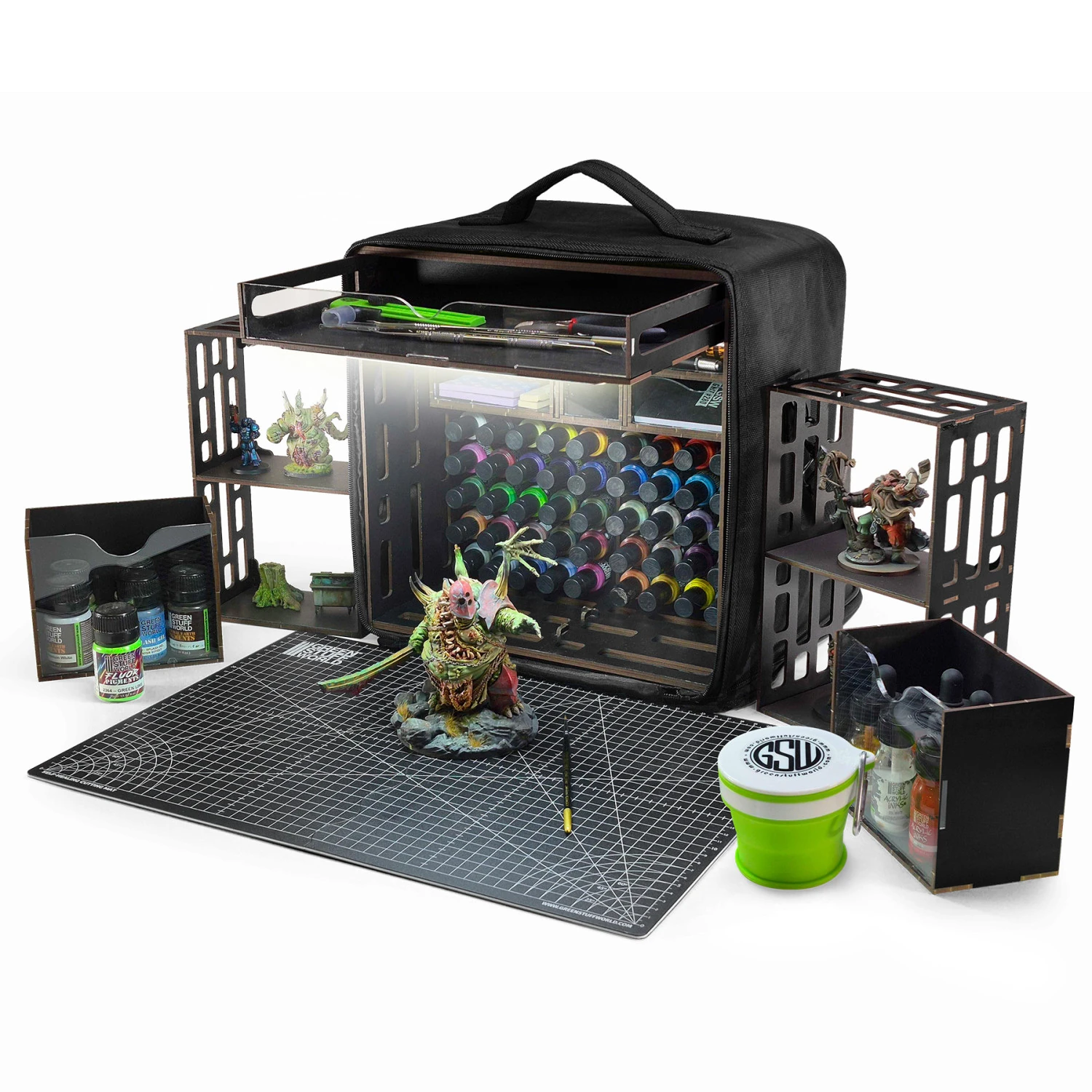 Estación de Pintura Portátil con Luz Green Stuff World