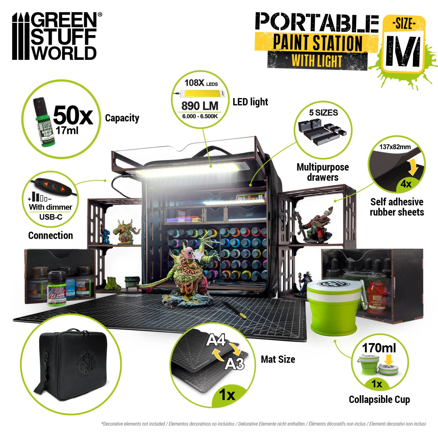 Estación de Pintura Portátil con Luz Green Stuff World - Imagen 3