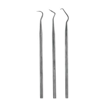 T02001 - Set de 3 Curetas de Acero Inox.