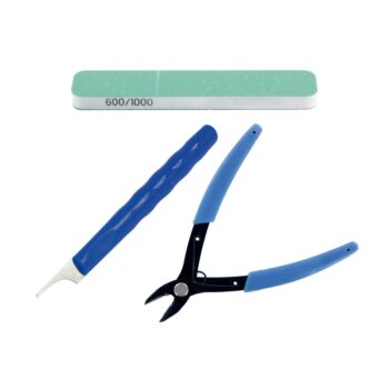 T11002 - Set de Herramientas básicas, incluye lija flexible, limpiador líneas de molde y alicates de corte