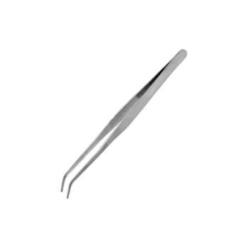 T12009 - Pinzas de punta curva en acero inoxidable (175 mm)