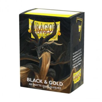 Fundas Standard Matte Black & Gold (100 Unidades) - Dragon Shield