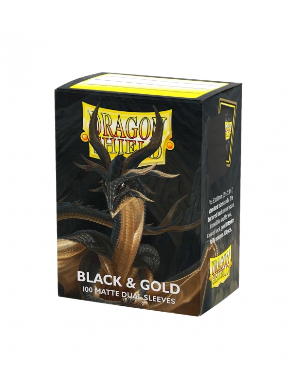 Fundas Standard Matte Black & Gold (100 Unidades) - Dragon Shield