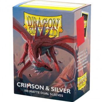 Crimson & Silver - Fundas Dual Matte - Standard Dragon Shield (Carmesí y plata)