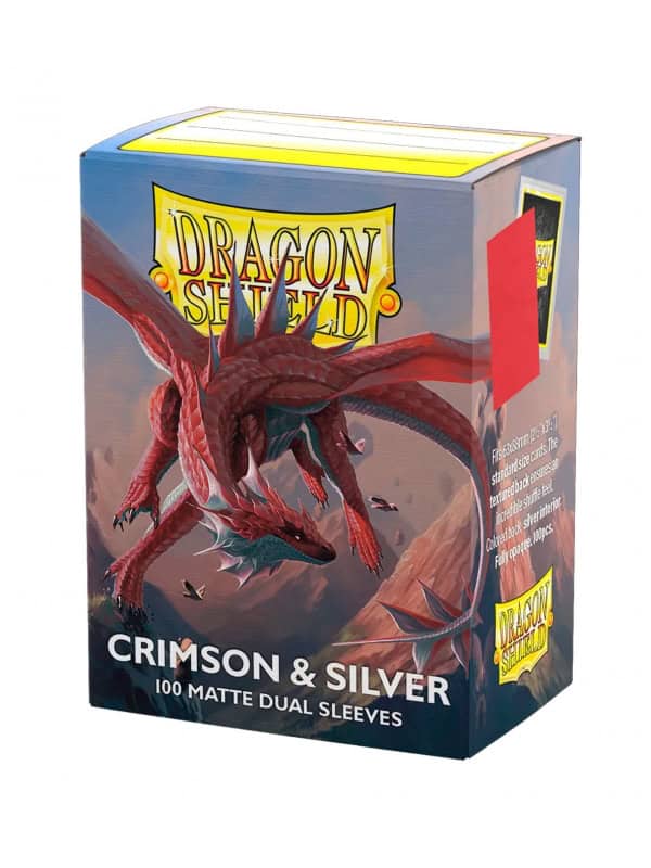 Crimson & Silver - Fundas Dual Matte - Standard Dragon Shield (Carmesí y plata)